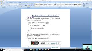 Date-9/1/2021. Class-9. Computer Applications. Ch-8, Iterative Constructs in Java. Part-2.