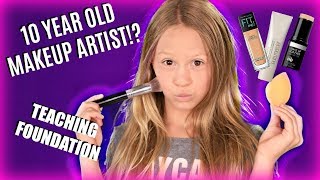 10 Year Old Kid Teaches Makeup! Easy Foundation Routine Makeup Tutorial