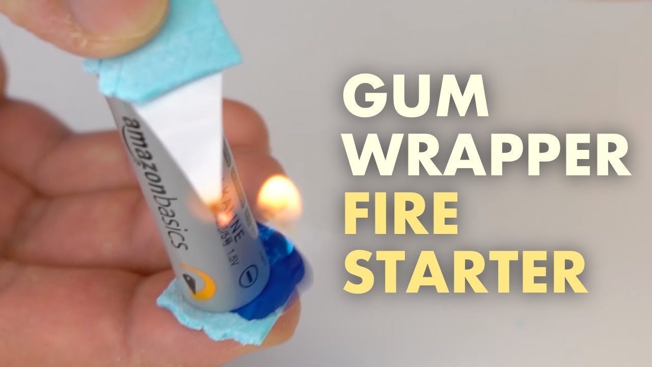 How To Make An Emergency Fire Starter Using A Battery And Gum Wrapper ...