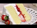 FLUFFY Strawberry Cream Cake | Chiffon Cake