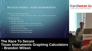 Hardwear.io 2018:The Race To Secure Texas Instruments Graphing Calculators by Brandon Wilson