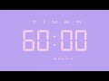 60 Min Digital Countdown Timer with Simple Beeps 💕💜