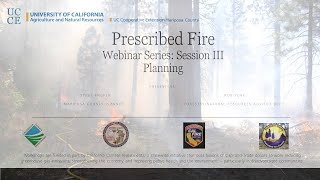 Prescribed Fire Webinar Series - Session 3: Planning