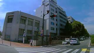 姫路駅の北側の姫路城野見える道をドライブしました。I drove around Himeji