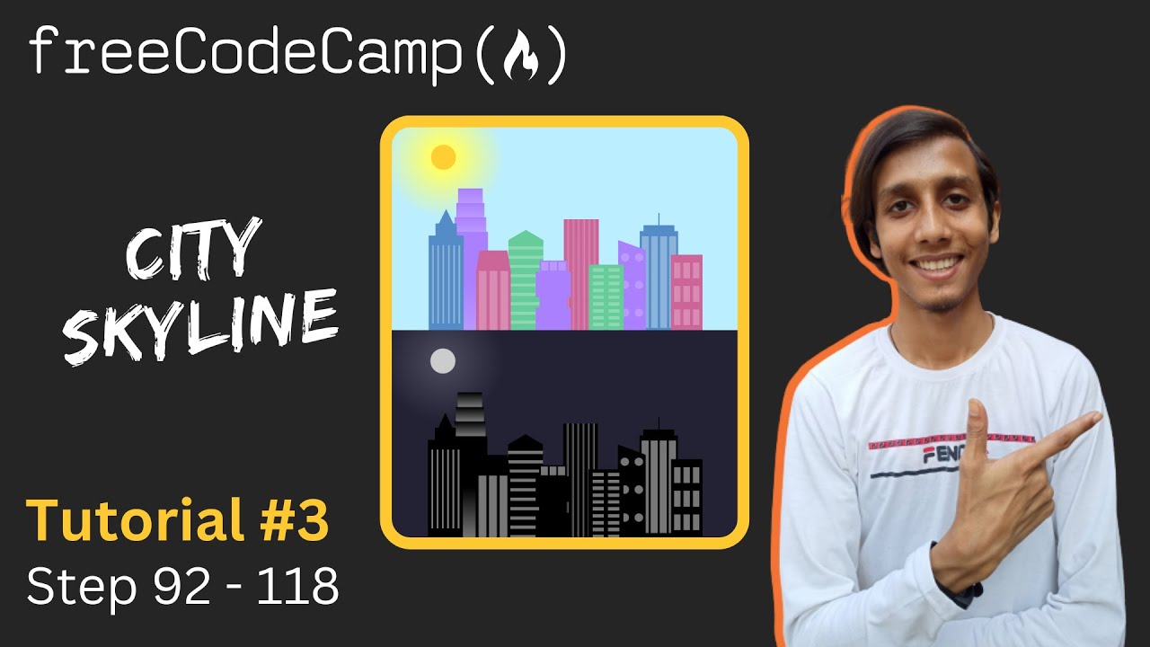 City Skyline Tutorial #3 Step 92-118 | FreeCodeCamp | Learn CSS ...