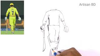 How to draw MS dhoni drawing for beginners | pencil sketch / step by step #msdhonidrawing
