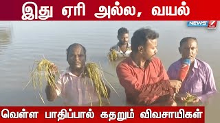 சுமார் 10,000 ஏக்கர் சம்பா நெற்பயிர்கள் மழைநீரில் மூழ்கி சேதம்