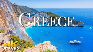 FLYING OVER GREECE (4K UHD) Amazing Beautiful Nature Scenery with Relaxing Music | 4K VIDEO ULTRA HD