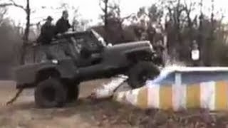 Redneck Jeep Drives Through Pool \u0026 Ghost Rider Falls