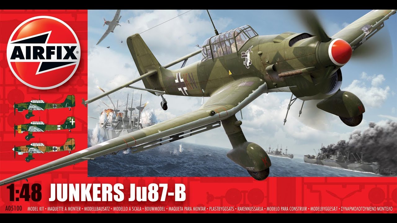 Airfix 1/48 Junkers Ju87-B "Stuka", In-Box-Review (7.8.14) - YouTube