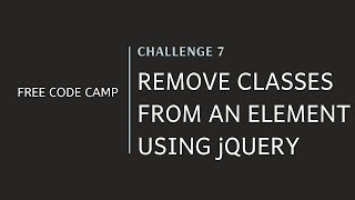 FCC - Remove Classes From An Element With jQuery - SOLUTION !!!