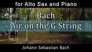 Bach / Air on G String / G線上のアリア for Alto Sax and Piano 原調版