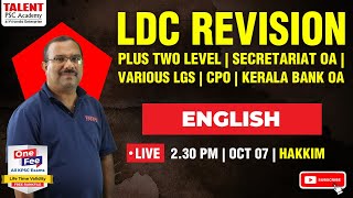 LDC REVISION | +2 LEVEL | SECRETARIAT OA | VARIOUS LGS  | ENGLISH | TALENT PSC ACADEMY | LIVE