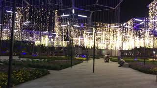 Rudaki Park in Dushanbe, Tajikistan at Night