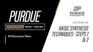 RF/Microwave Filters | Lecture 06 - Basic Synthesis Techniques - Steps 1 and 2