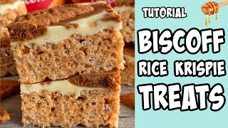 Biscoff Rice Krispie Treats! Recipe tutorial #Shorts