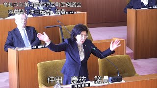 西伊豆町議会　令和6年第4回定例会一般質問　仲田慶枝議員