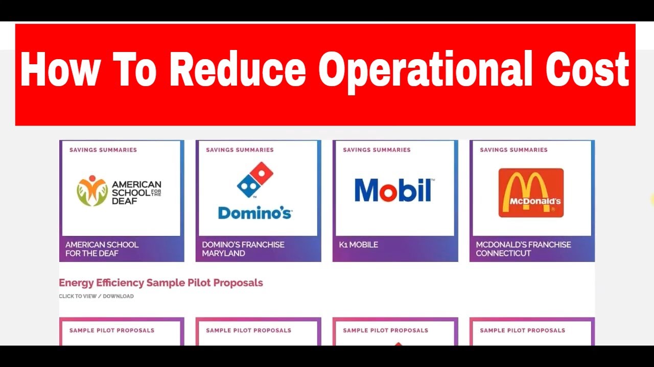 How To Reduce Operational Cost - YouTube