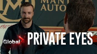 Private Eyes - Clip: Shade \u0026 Angie Run Into IndyCar Star James Hinchcliffe