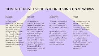 Python Testing Framework – An Informative Guide