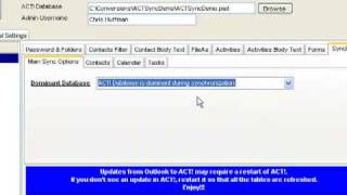 123 ACT! Sync: ACT! Dominant Database