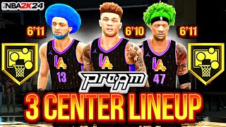 RUNNING 3 CENTER BUILDS TOGETHER IN NBA 2K24 PRO AM!
