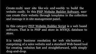 PHP Website Builder Script, Website Builder Script, Website Builder Software