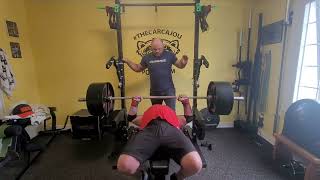 hitting a 455 bench for 2 1/2 reps