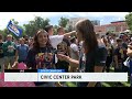 nuggets fans eagerly await players to arrive at the nba championship rally at civic center park