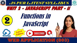 Chapter 2 : JavaScript Part 2 || Functions in JavaScript || Built-in & User Defined Function
