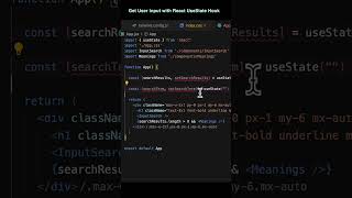 How to get user input using React UseState Hook #webdevelopment #reactjs