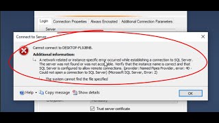 Easy way to Solve error: A network-related or instance-specific error occurred in SQL Server