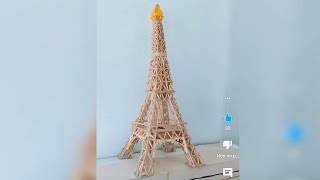 MAKE EIFFEL TOWER🗼🗼🗼 WITH TOOTHPICK |WOOD CRAFT
