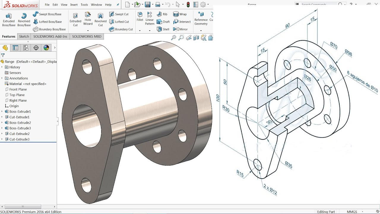 SolidWorks Tutorial For Beginners Exercise 15 - YouTube