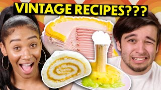 Gen Z Tries Vintage Recipes! (Bologna Cake, Potato Candy, Candle Salad) | People Vs. Food