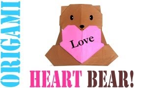 Easy Origami Heart Bear for Mother's Day Tutorial!