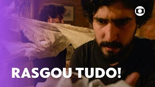 Tertulinho destrói o vestido de casamento de Candoca em acesso de raiva! | Mar Do Sertão | TV Globo