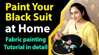 Paint your black suit fabric with acrylic colours at home DIY easy painting tutorial for beginners