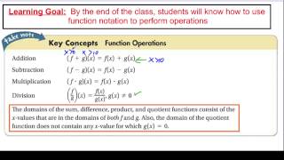 Video 1 Adding and Subtracting Using Function Notation