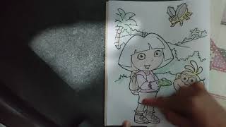 we are going to color the sketch of the Dora and Monkey