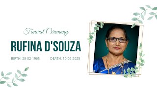 RUFINA D'SOUZA | Funeral Ceremony | Live Streaming on Friday 14 February 2025@2:30 pm