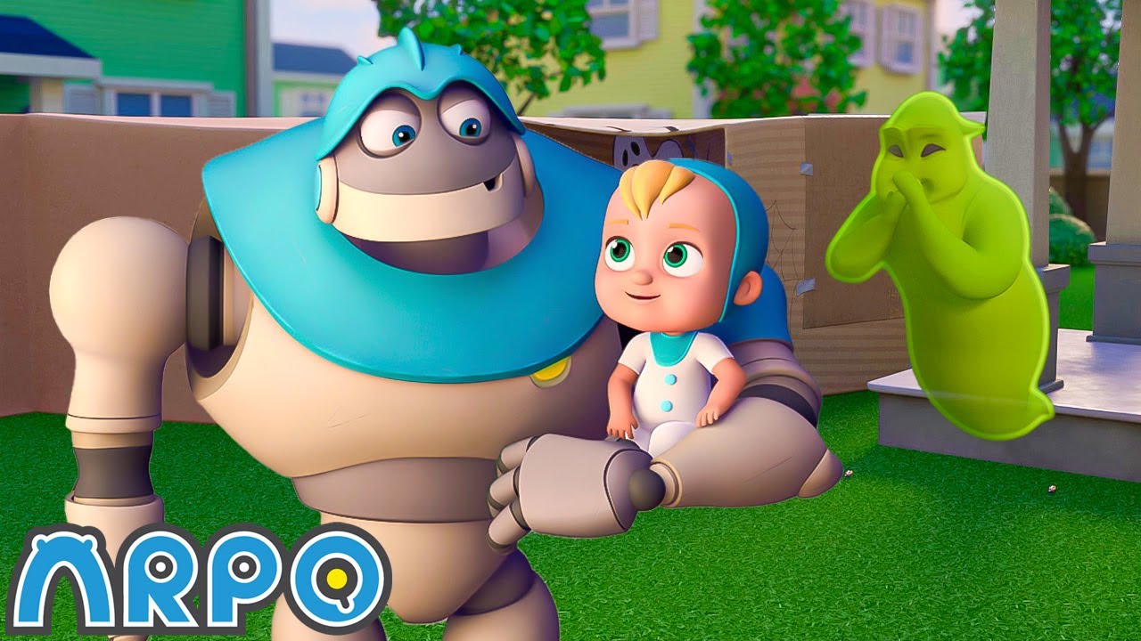 The Robot Ghost Train рџ Arpo The Robot Funny Kids Cartoons