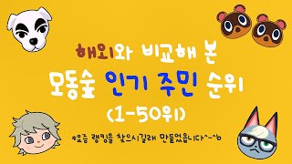 모동숲 인기주민 순위 비교 (1~50위) l 2024년 8월