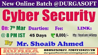 Cyber Security Online Training @ DURGASOFT