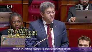 Sélection, baccalauréat, stages, francophonie : l'université en débat à l'Assemblée - Mélenchon