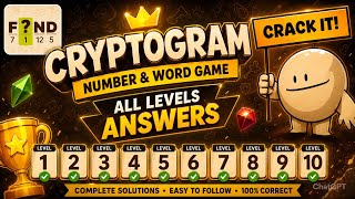CRYPTOGRAM Number & Word Game | Level 1-10 Walkthrough