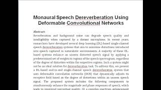 Monaural Speech Dereverberation Using Deformable Convolutional Networks