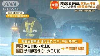 雪で関越道立ち往生　トンネル付近3kmに渡り動けず　一部区間4時間通行止め【グッド！モーニング】(2025年2月18日)