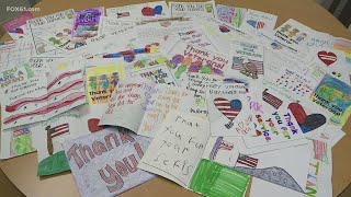 Elementary students create hundreds of cards for veterans