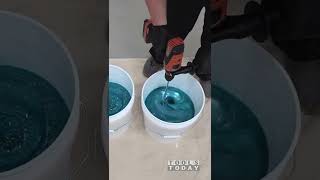 Pouring Epoxy for Kitchen Island Top